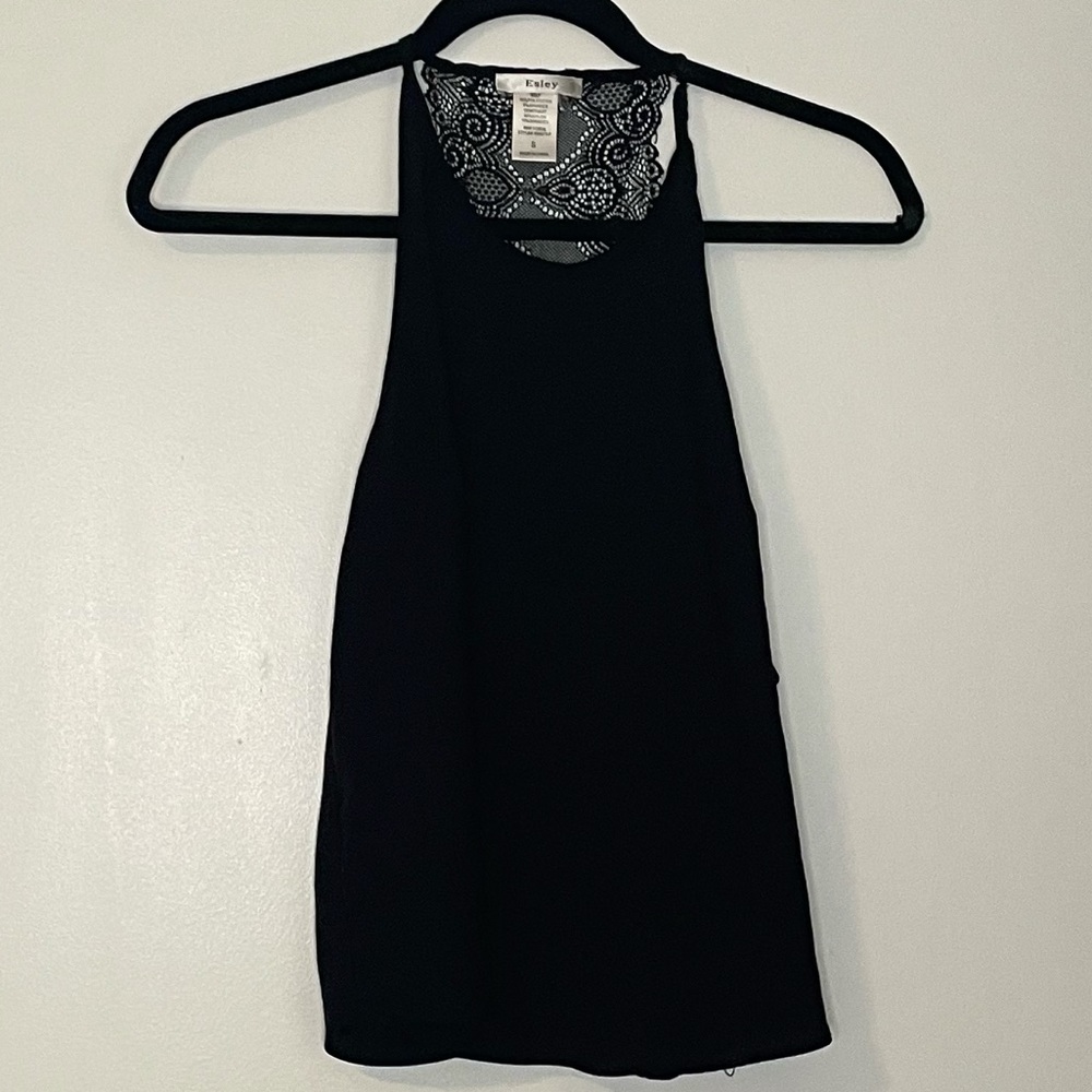 black tank with back lace detail